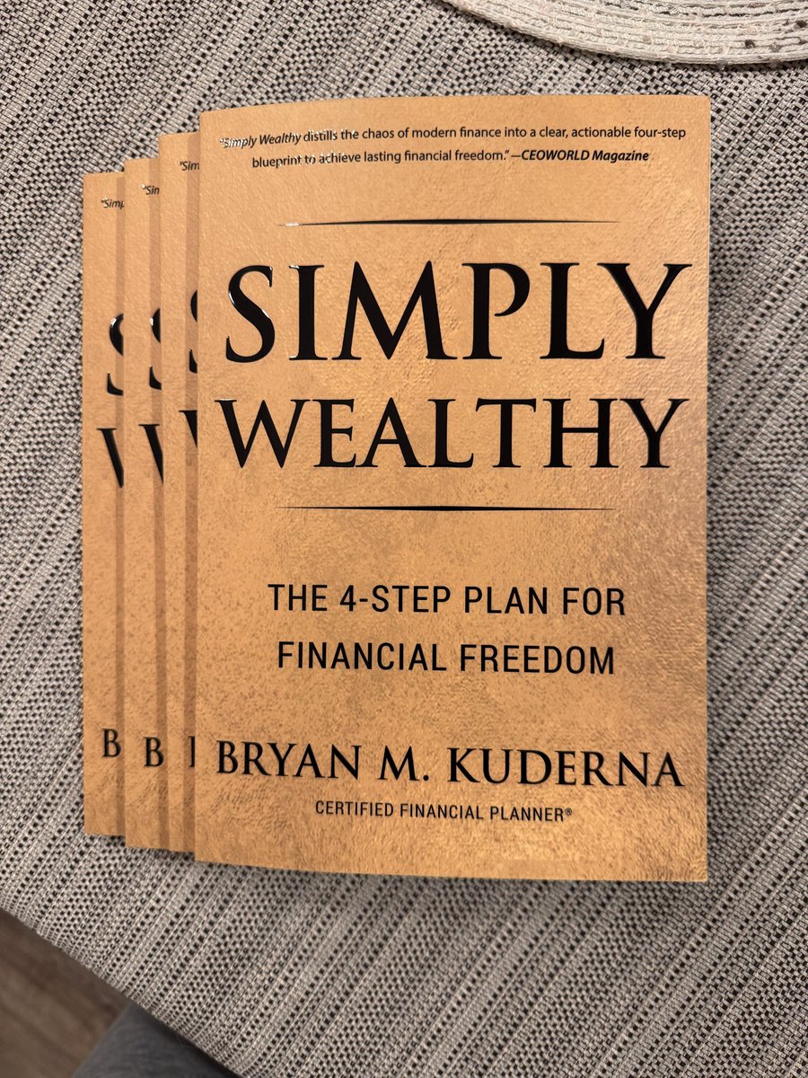 BKuderna's tweet photo. They have arrived!! This is my simple blueprint to financial planning, whether you’re just starting out or protecting your millions, here’s the manual I follow personally and use for all of my clients. Preorder today at https://t.co/7KE1pYiXLg. #simplywealthy https://t.co/tTXuFFbXX3