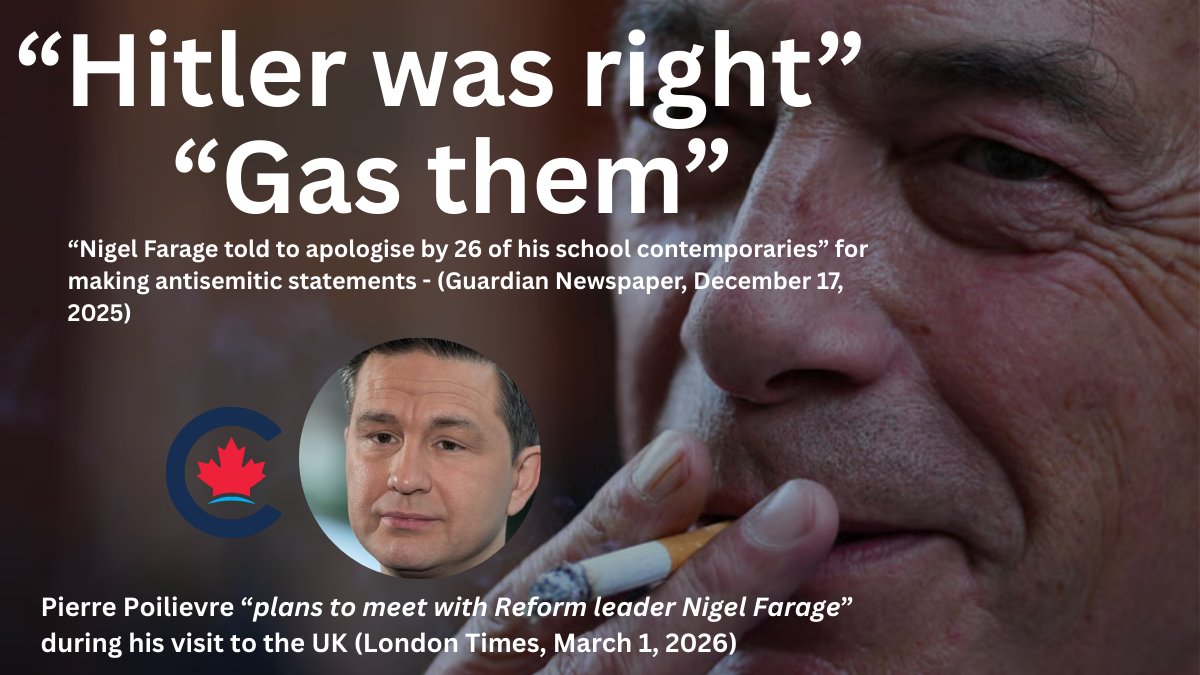 <a href="/ProjectPearson/">The Pearson Project</a> And now he meets with Nigel Farage in the UK.

Poilievre keeps bad company.
