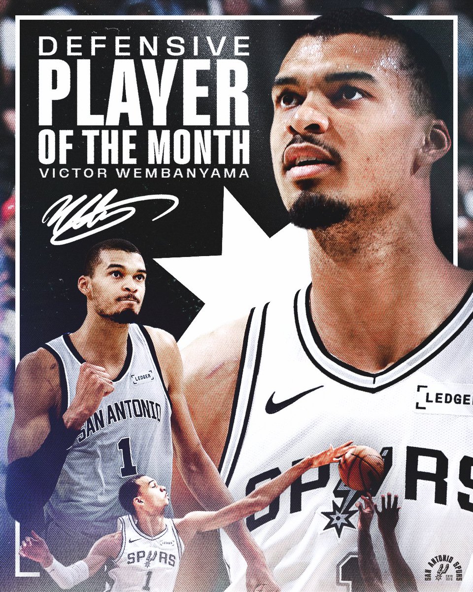 Locked in defense 🔒

Your <a href="/Kia/">Kia America</a> NBA Western Conference Defensive Player of the Month - <a href="/wemby/">Wemby</a>!