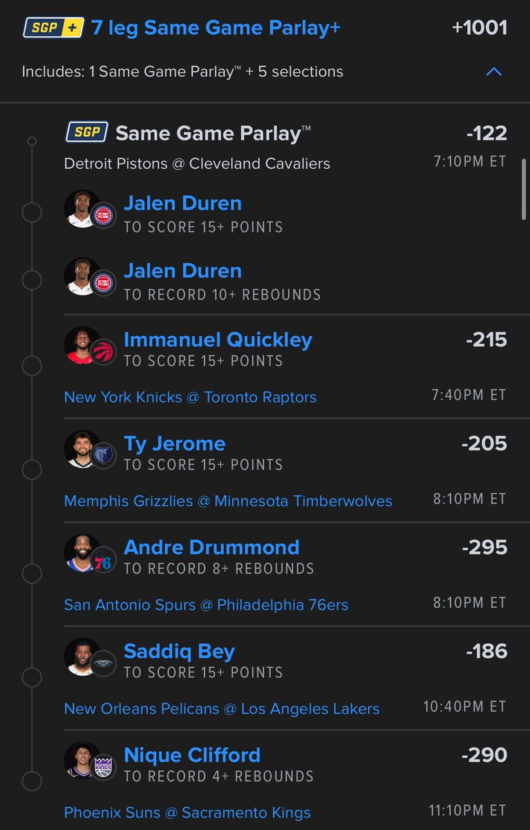 Bigbetsbrand123's tweet photo. 7 Leg NBA Lotto

Good Luck If Tailing🍀 https://t.co/ANEPdsNE84