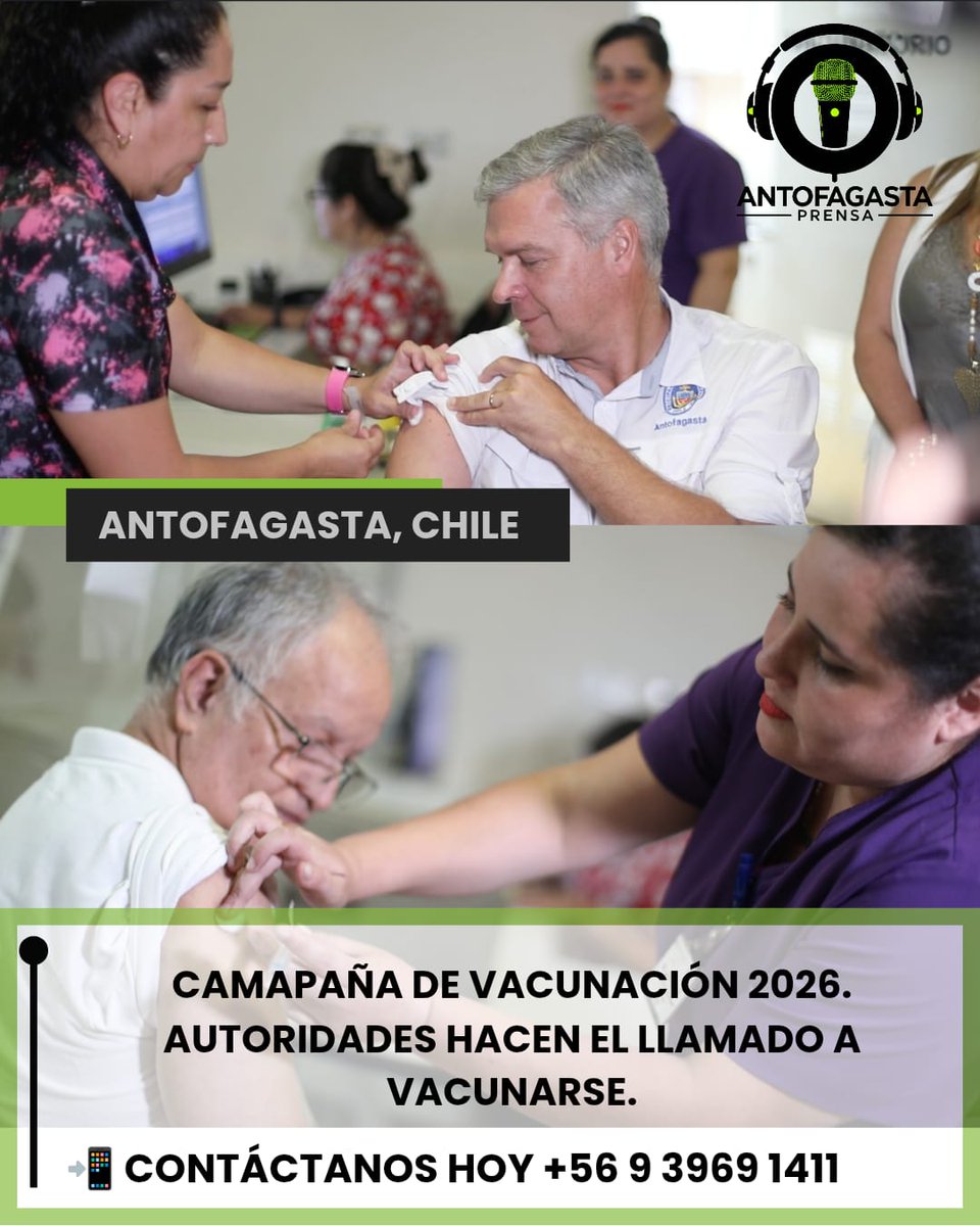 No esperes al invierno! 🌡️ Lanzamos la campaña de vacunación contra Influenza y VRS en #Antofagasta.
📍 Disponible en los 8 CESFAM y operativos móviles.
👥 Prioridad: Adultos mayores, niños, embarazadas y lactantes (VRS).
​¡Meta: 200 mil personas protegidas!