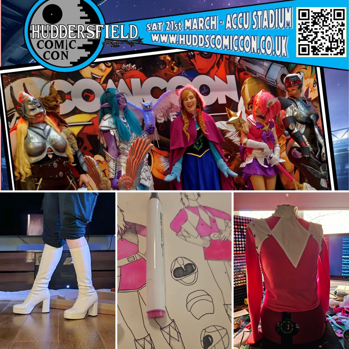 HuddsComicCon's tweet photo. #Cosplay #Competition - Time is ticking and or organiser and judge Element Hypnosis Cosplay is well under way with her Pink Power Rangers outfit! How’s your entries coming on… Let us see! #Huddersfield https://t.co/0d3RMhhKSu