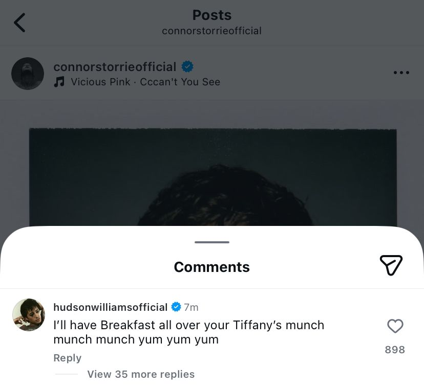 connorstupdates's tweet image. Hudson Williams commented on Connor Storrie’s post on Instagram.