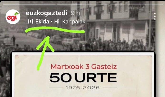MZikuta's tweet photo. Goizean EGI story batean, ta orain PNV ofiziala Ekidaren "Hil Kanpaiak" erabiltzen instako post batean. Edo ragebait aditu bat jarri dute komunikazioan edo eskrupulo gabeko ignoranteak dira.

Kendu esku zikinak zuen klase dominazioak eragindako gorpuetatik. https://t.co/699Ks9eB4N