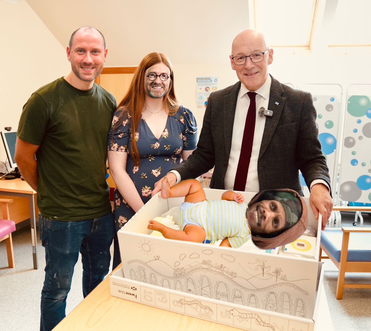 John Swinney meets a modern Scottish family with a baby box