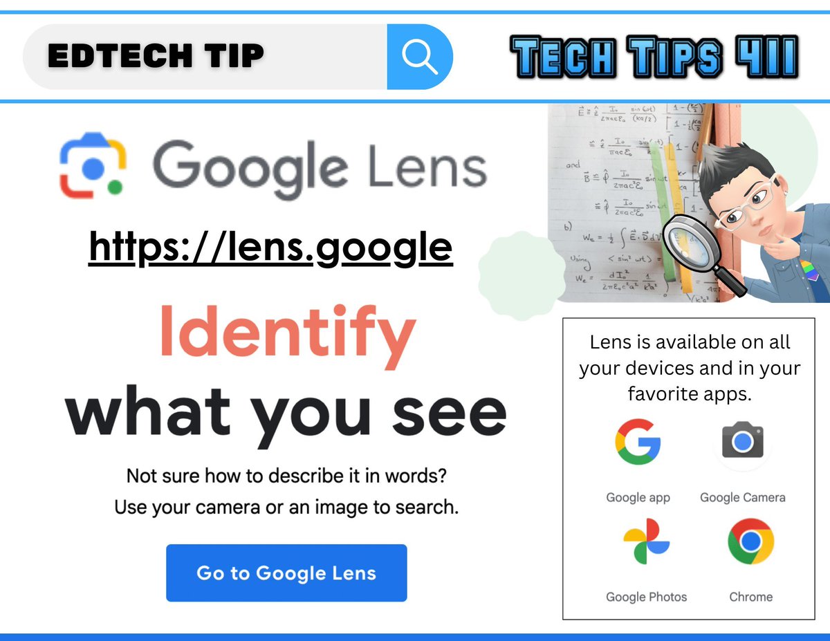 apsitjen's tweet photo. Check out this week's #TechTips411 #edtech tips, tools, and resources:
https://t.co/1komTNH3Qi
๐ @Google Lens
๐ @googlechrome Save PDF to drive
๐ฌ Live Captions for Presentations
๐จ @AdobeExpress Historical Figure Challenge https://t.co/chOD8JUbos