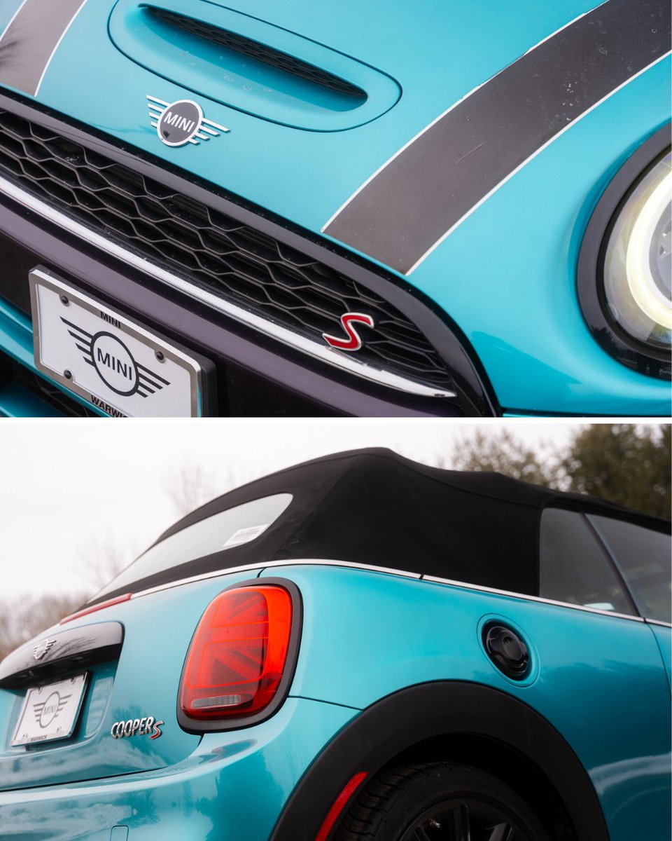MINI_Warwick's tweet image. Pre-owned 2020 #MINICooperSConvertible finished in Caribbean Aqua Metallic over Satellite Gray interior. Equipped with Iconic Trim, Harman/Kardon® Premium Audio, and Wireless Charging.

Get behind the wheel of this MINI convertible before it’s gone! 🚗💨 #MINIOfWarwick