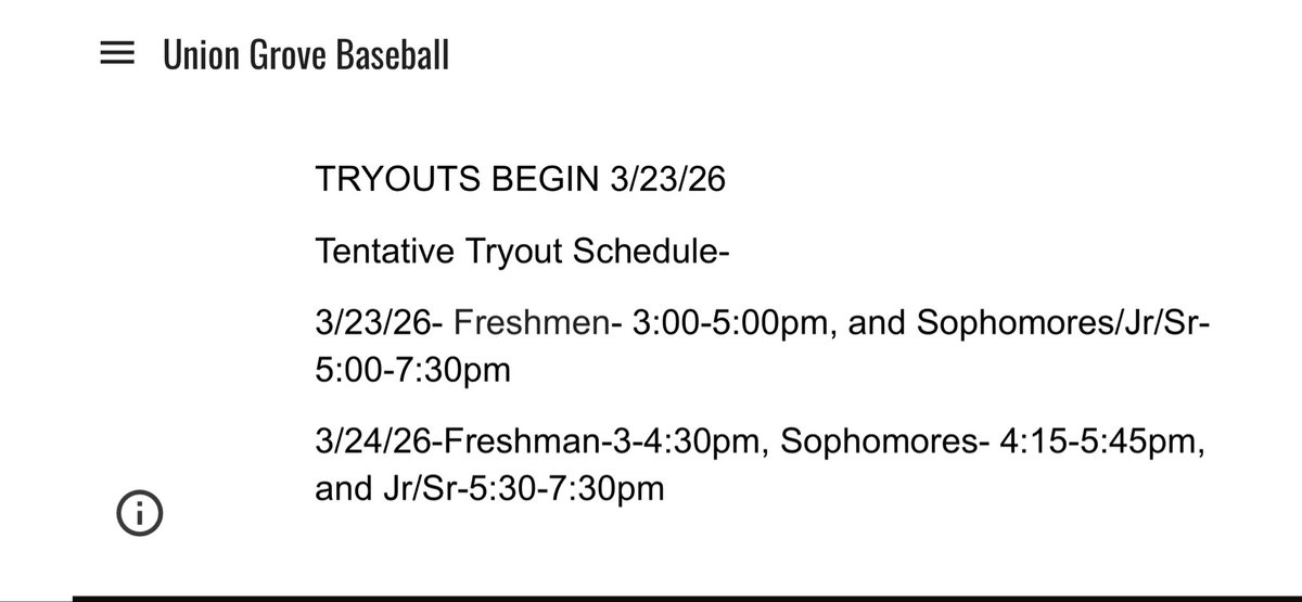 Union Grove Baseball tweet media