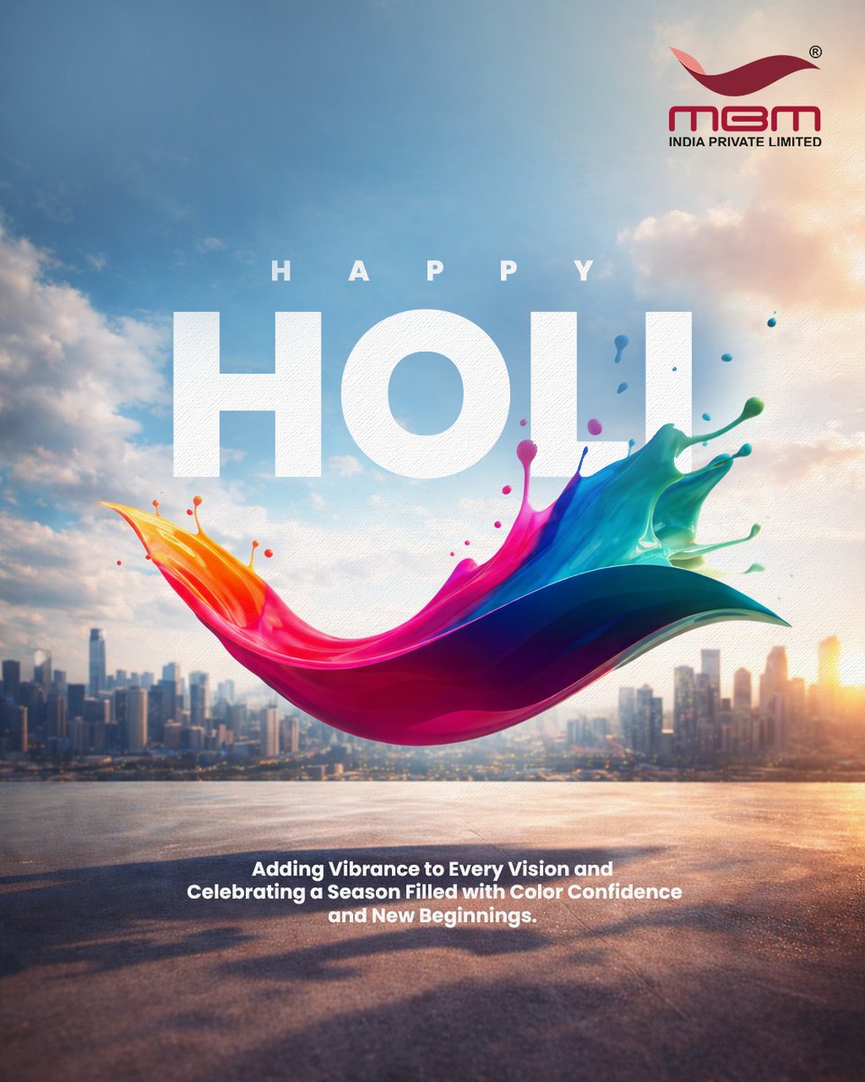 mbmindiapvt2's tweet image. This Holi, we celebrate the power of vision brought to life with colour, confidence, and bold new beginnings.

At MBM India, we believe every vision deserves vibrance.

 Happy Holi! 
....
#HappyHoli #MBMIndia #ColorConfidence #NewBeginnings #BrandWithVision