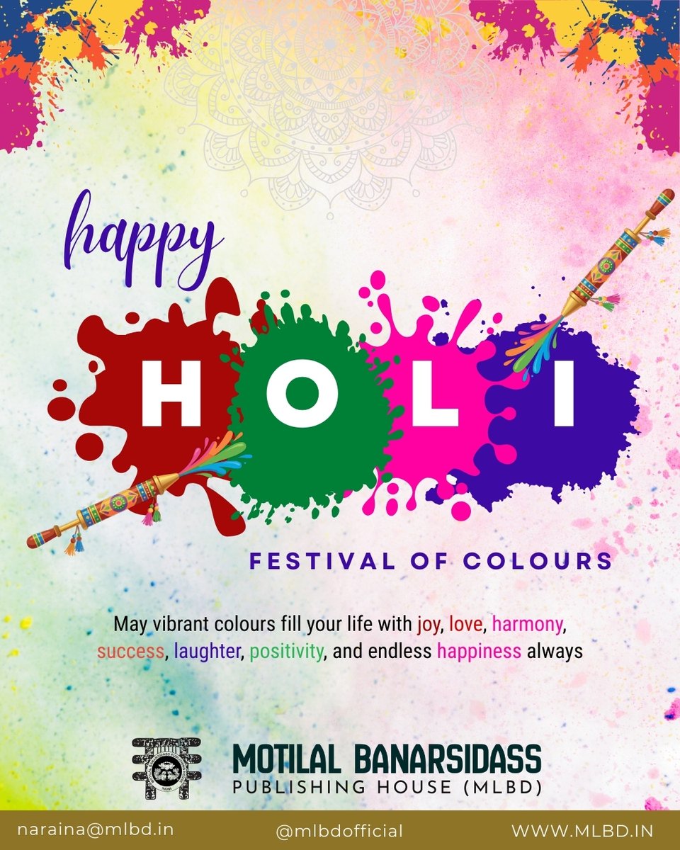 MlbdOfficial's tweet image. May vibrant colours fill your life with joy, love, harmony, success, laughter, positivity, and endless happiness always...Happy Holi!!!
.
.
.
.
.
.
.
.
.
#motilalbanarsidass #mlbd #holi #holifestival #happyholi #festival #india #holihai #love #instagram