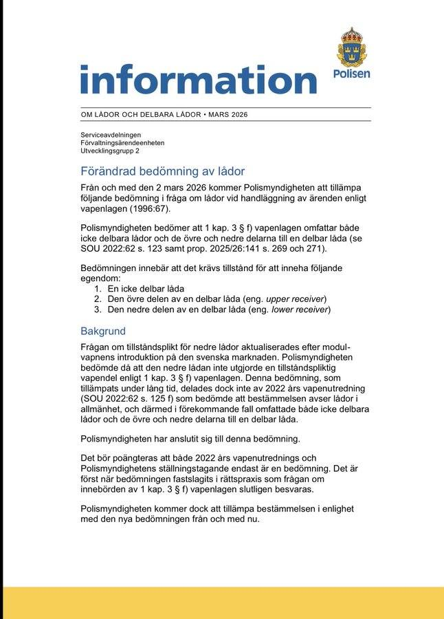 PiaClerte's tweet photo. Polismyndigheten visade sina rätta färger och "jumped the gun" som det så träffande heter på engelska... MEN Tidöpartierna är med på noterna! 🧵

Den 2 mars kommuncerade myndighetens till vapenhandlare att den gör en ny bedömning av lådor och delbara lådor. https://t.co/wY93lW4pLr