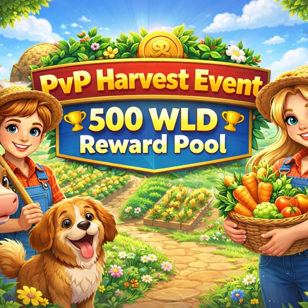 ⚠️ PvP Harvest Leaderboard Event is Live! 🌾💰

Only the Top 10 farmers will claim the Reward Pool.

 Entry Fee: 1.5 FC Token, Requirement: Minimum of 20 Plots to Qualify!

500 FC/WLD REWARDPOOL 

 ended  March 24, 6 PM (UTC)

#web3 #GrowVille #WorldApp #HumanOnly