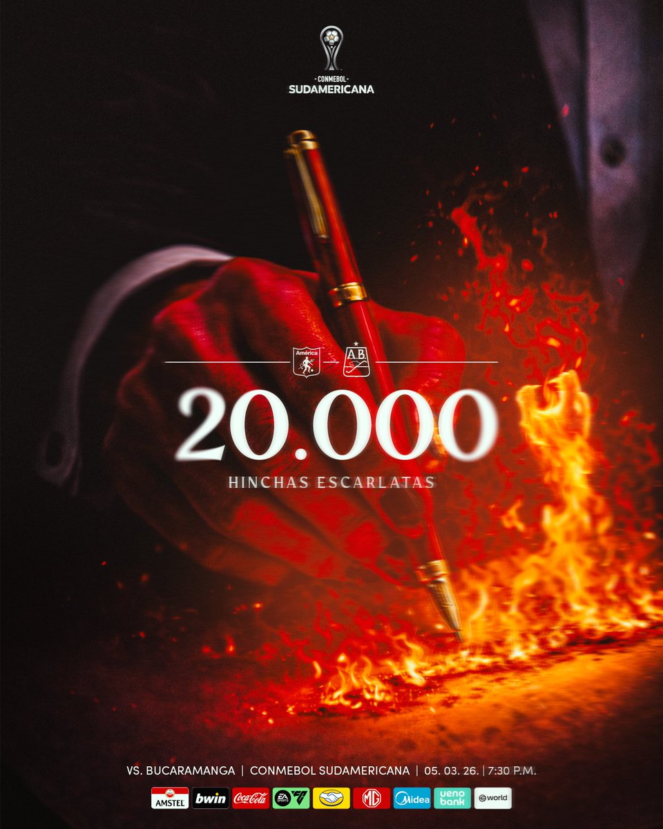 20.000 escarlatas ya aseguraron su lugar en el Pascual.
Cuando la tinta es 𝐟𝐮𝐞𝐠𝐨, la 𝐡𝐢𝐬𝐭𝐨𝐫𝐢𝐚 cambia. 👹✒️

🎟️ Adquiere tu boleta ya: tuboleta.com/es/eventos/ame…