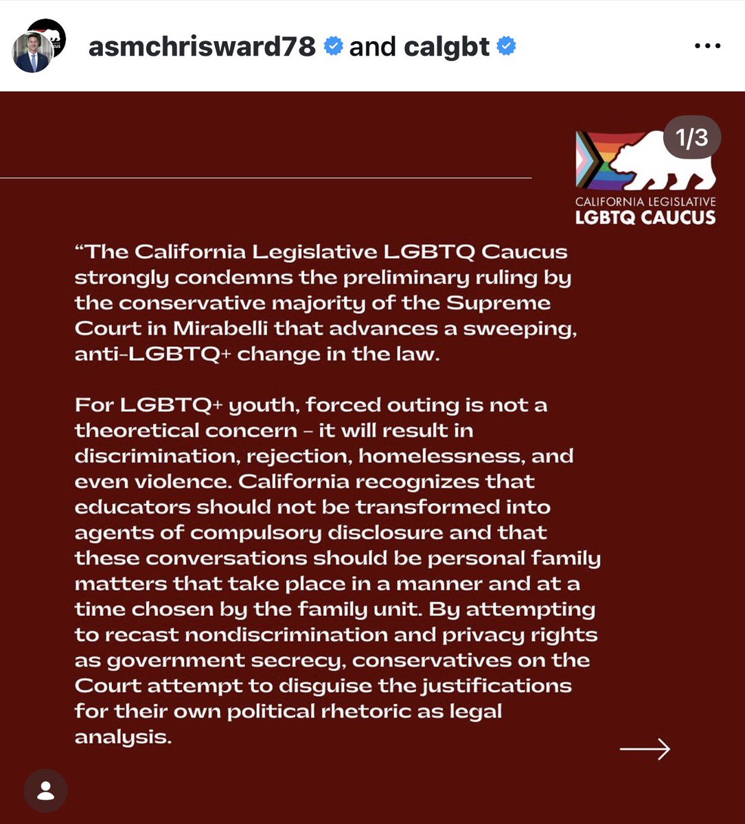 California Assemblyman <a href="/AsmChrisWard/">Assemblymember Chris Ward</a> says he condemns the Supreme Court ruling that protects children from being socially trans at school &amp; forcing teachers to lie to parents.

His office: 619-280-7801