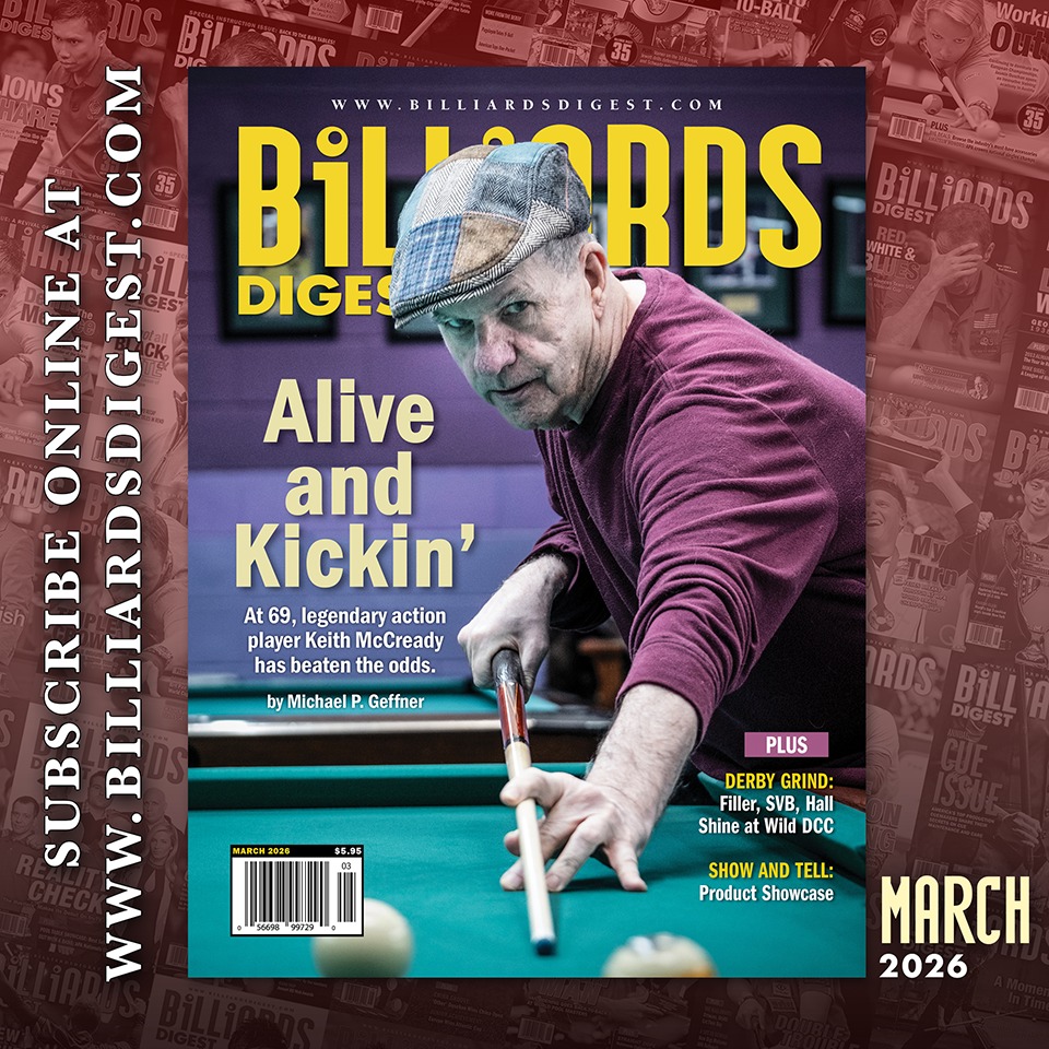 My latest cover story, on legendary pool hustler and Color of Money star Keith McCready
