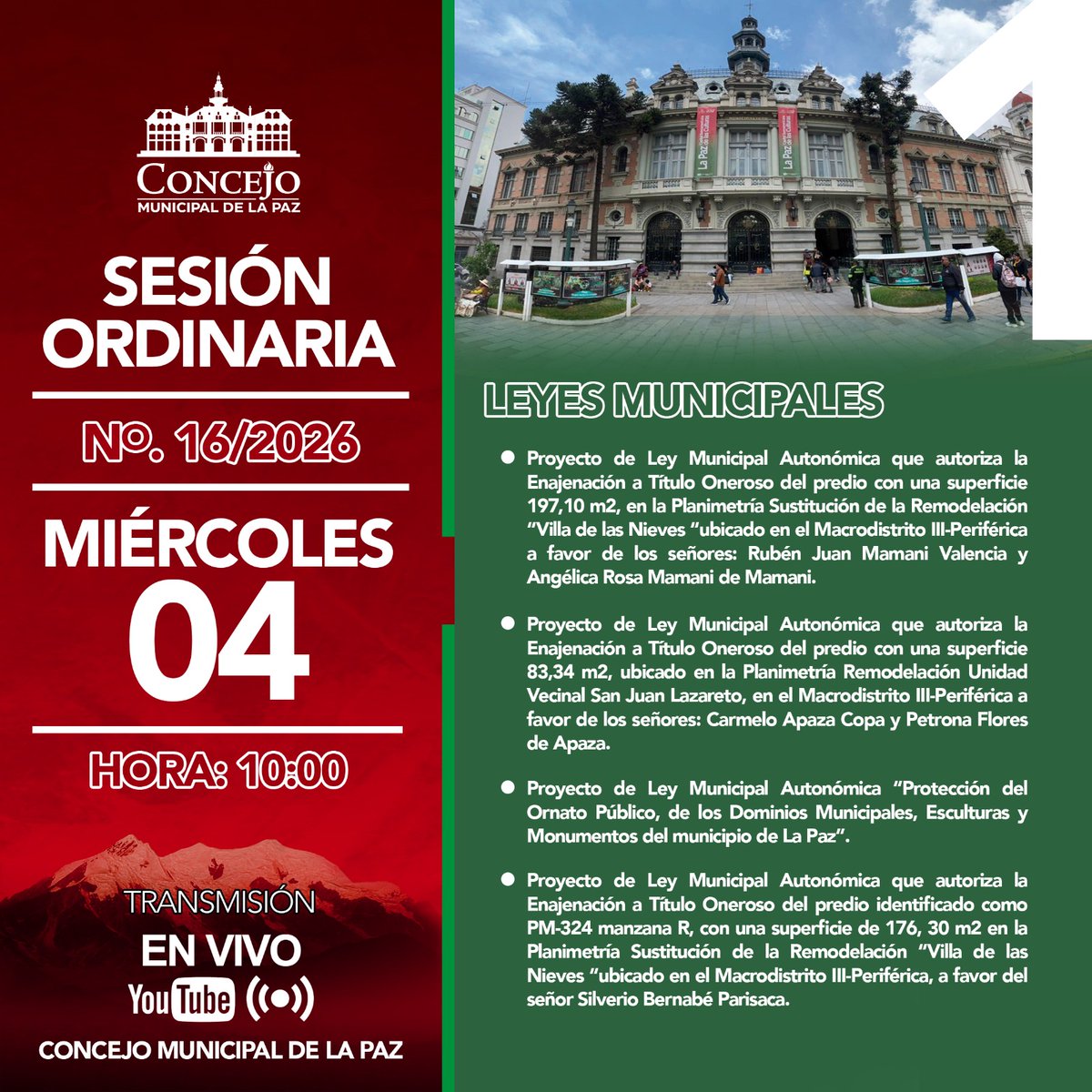 Concejo Municipal de La Paz tweet media