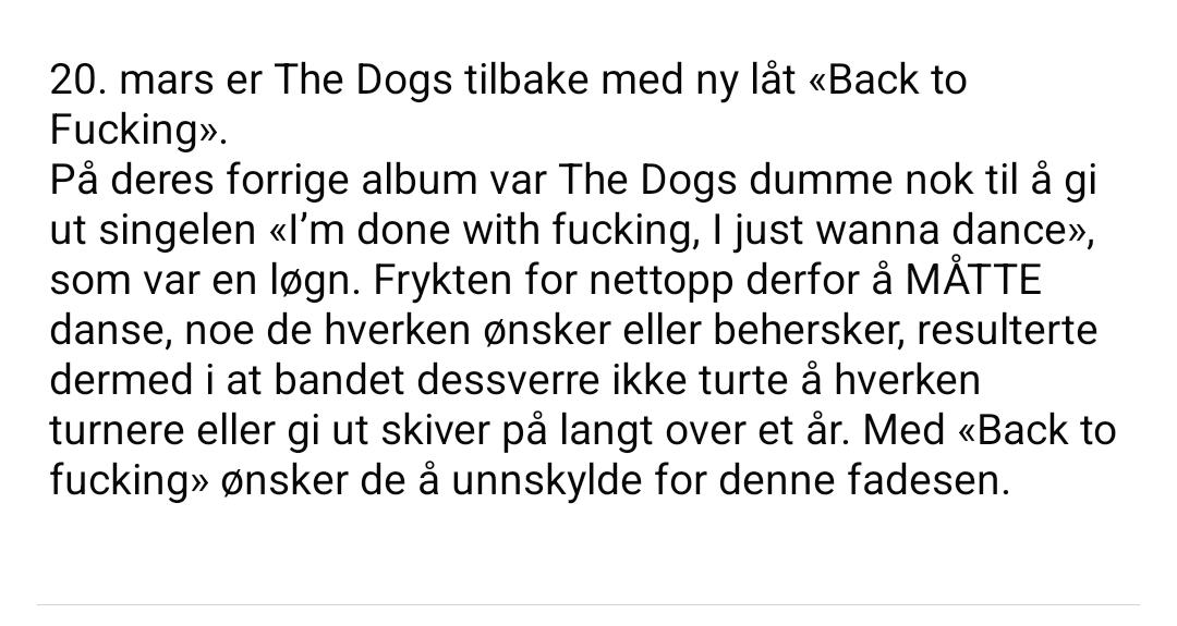 THE DOGS ER TILBAKE! Nytt album og turne til høsten, endelig! 
<a href="/emalmas/">Emil Almås</a>