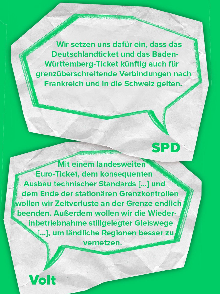 JefTue's tweet photo. Grenzen lassen sich anhand unserer Verkehrsinfrastruktur noch immer deutlich erkennen. Dabei waren wir schonmal weiter.
1871 war man 40 Minuten schneller von Freiburg in Colmar als heute.
Wie die Parteien dazu stehen?
Ausführlich auf unserer Website
https://t.co/5saxR2xuk7 https://t.co/JfFM3cBIOU