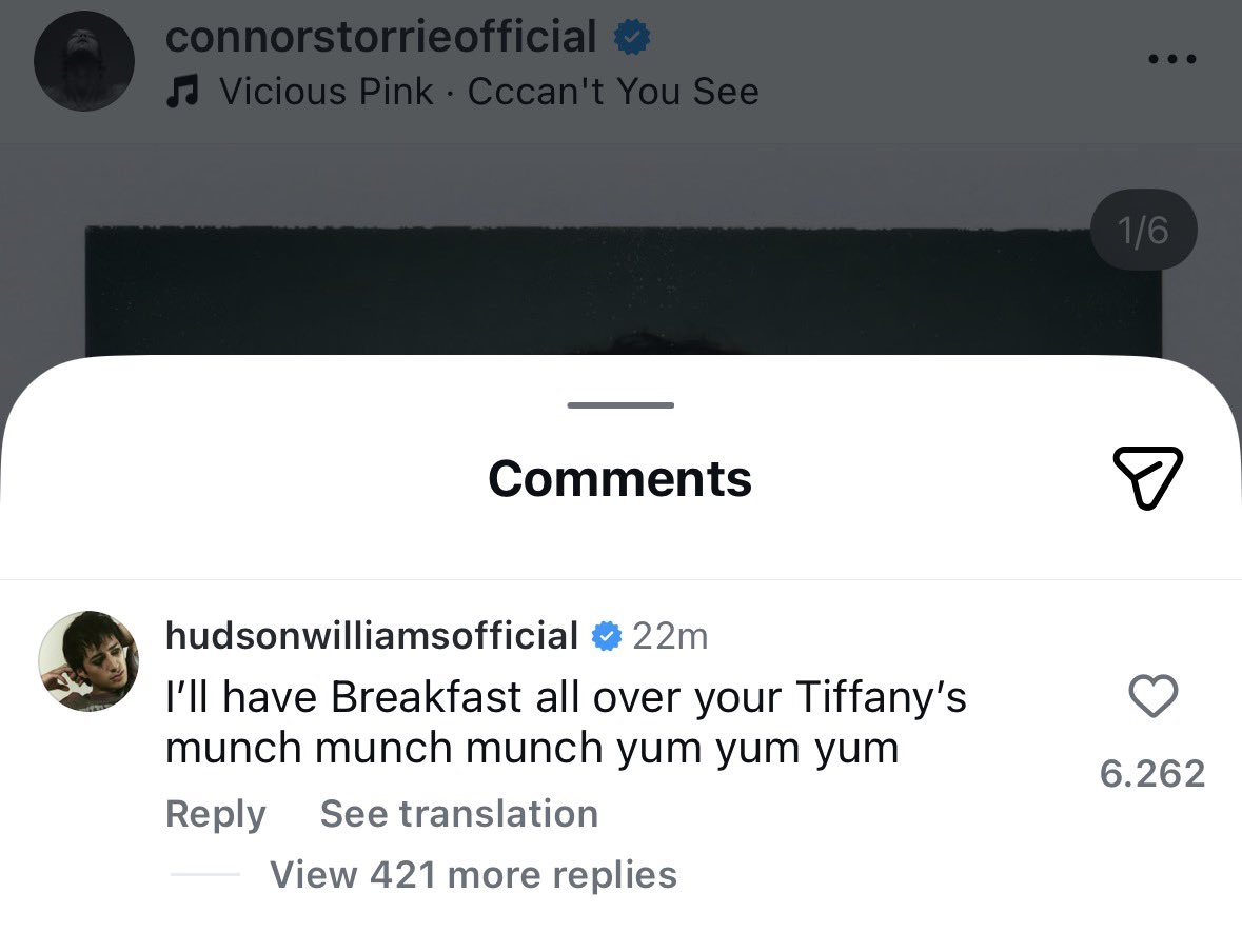 Hudson Williams commented on Connor’s last instagram post! 🥹❤️