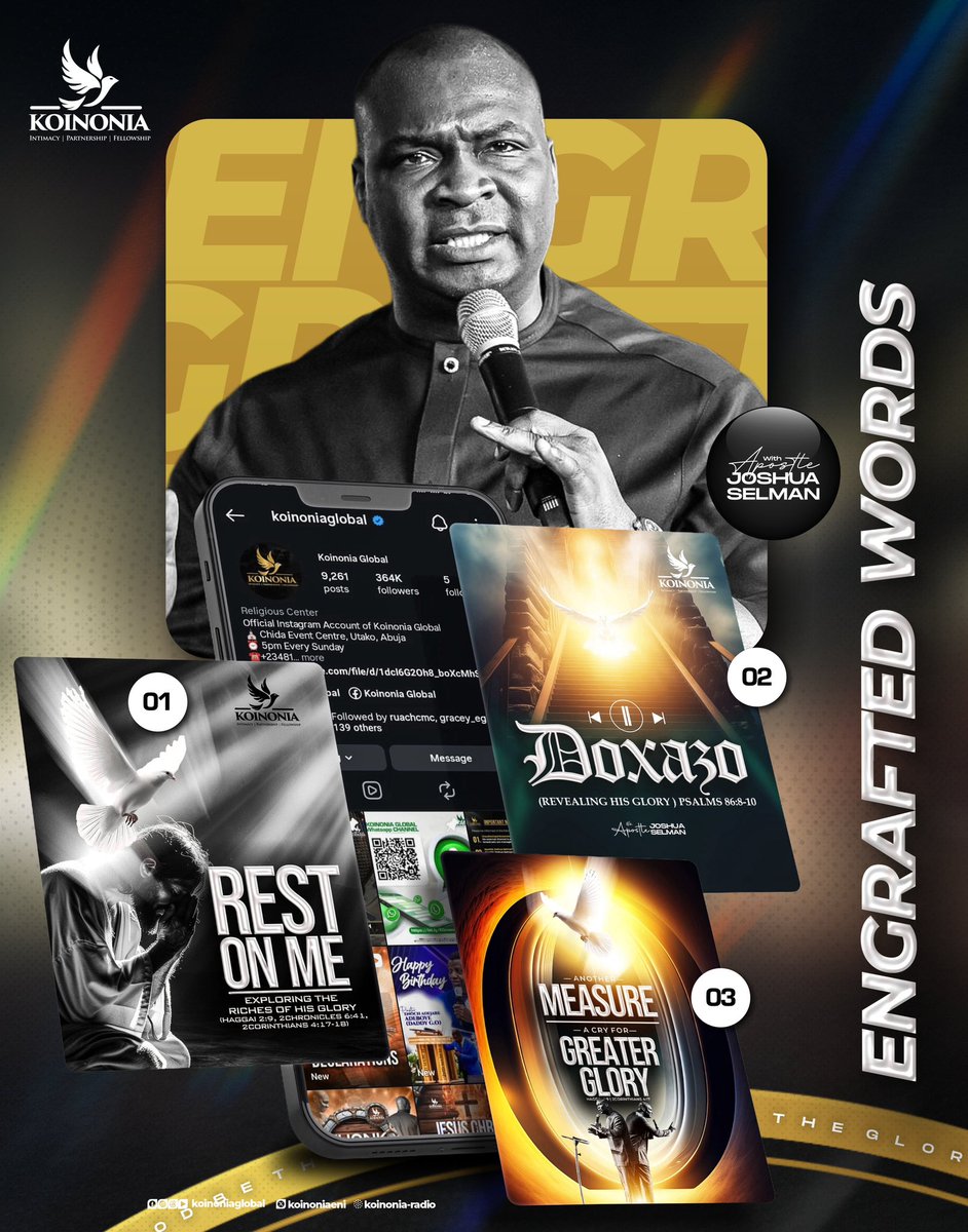 ENGRAFTED WORDS: YOUR WEEKLY WORD FEAST (KOINONIA SERMONS TO SOAK IN)

Precious Saints,

This week’s recommended teachings draw our hearts into the reality of God’s glory; His presence, His weight, and His transforming power. These messages invite you to rest, behold, and hunger