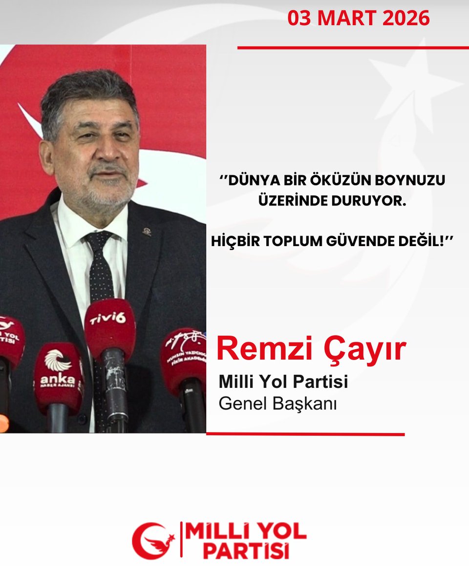 milliyolgm's tweet photo. "Dünya bir öküzün boynuzu üzerinde duruyor,hiçbir toplum güvende değil!"
@RemziCayirMilli https://t.co/ynhJ2Cnu1g