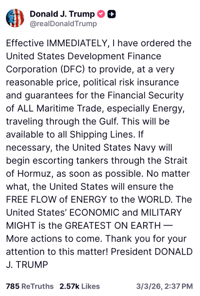 To accomplish this imo, we will be heavily relying on drones and other assets to assist in keeping shipping lanes open and clear.
Focus: $NOC $BA $AVAV Least likely but worth keeping eye on: $KTOS $RCAT $ONDS $DPRO