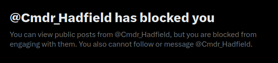 Interesting..
I was trying to reply to Chris Hadfields latest post regarding the 5 mission planned to land on the moon this year, questioning if any would have a simple light meter in order to determine some very basic scientific facts about the surface illuminance levels.