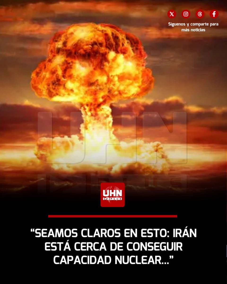 🇮🇷🇺🇸‼️ | En conferencia de prensa, Mark Rutte, secretario general de la OTAN, reveló el peor escenario: "Seamos claros en esto, Irán está cerca de tener en sus manos la capacidad nuclear y misiles balísticos. Esto es una amenaza tremenda no solo para la región de Medio Oriente y