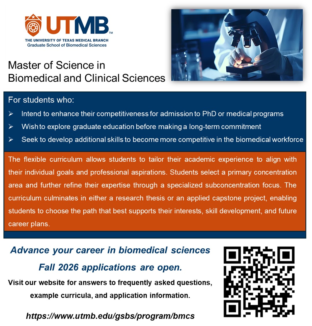 UTMB Graduate School of Biomedical Sciences tweet media