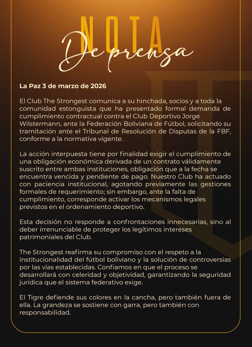 Club The Strongest OFICIAL tweet media