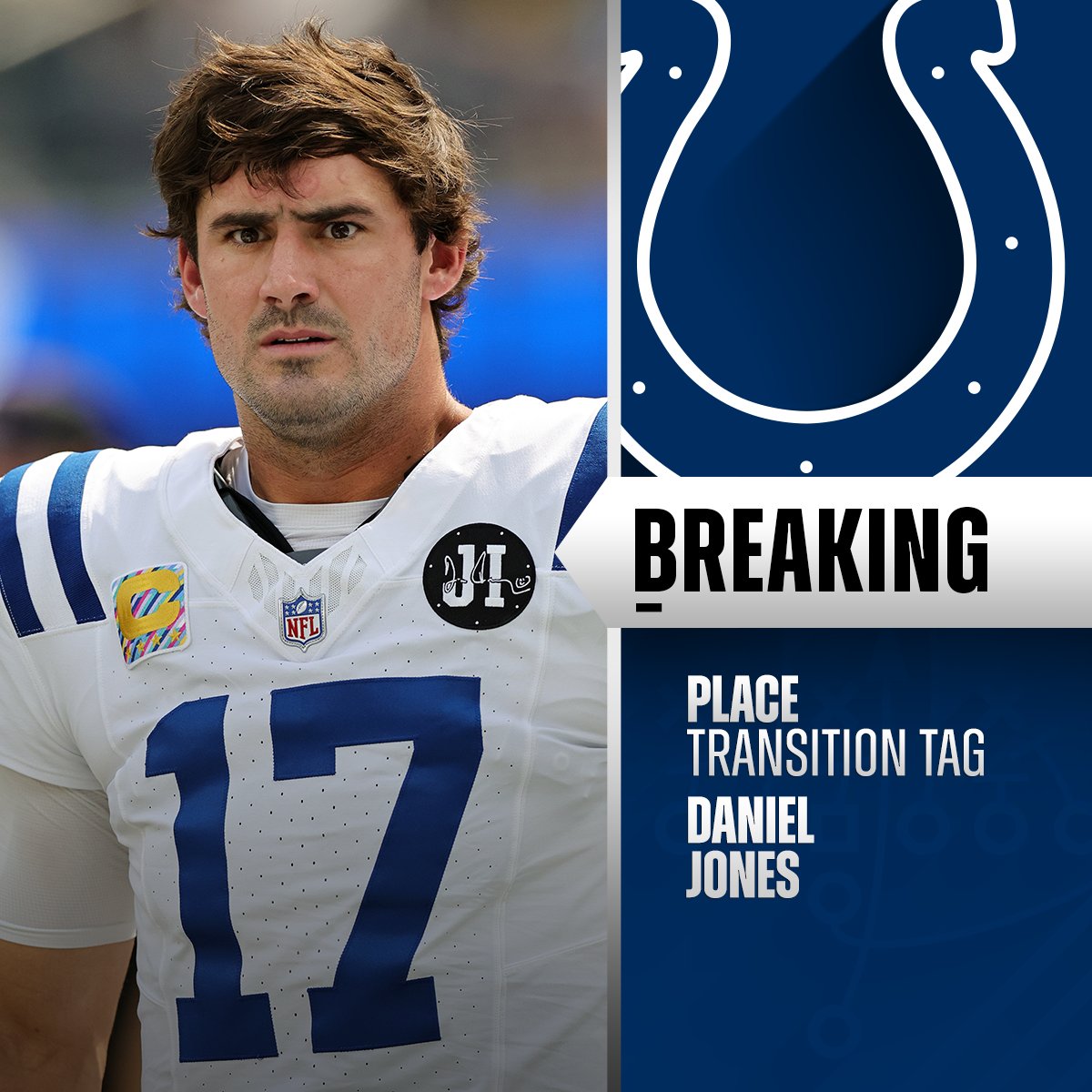 Colts using transition tag on QB Daniel Jones. (via @RapSheet, @TomPelissero)