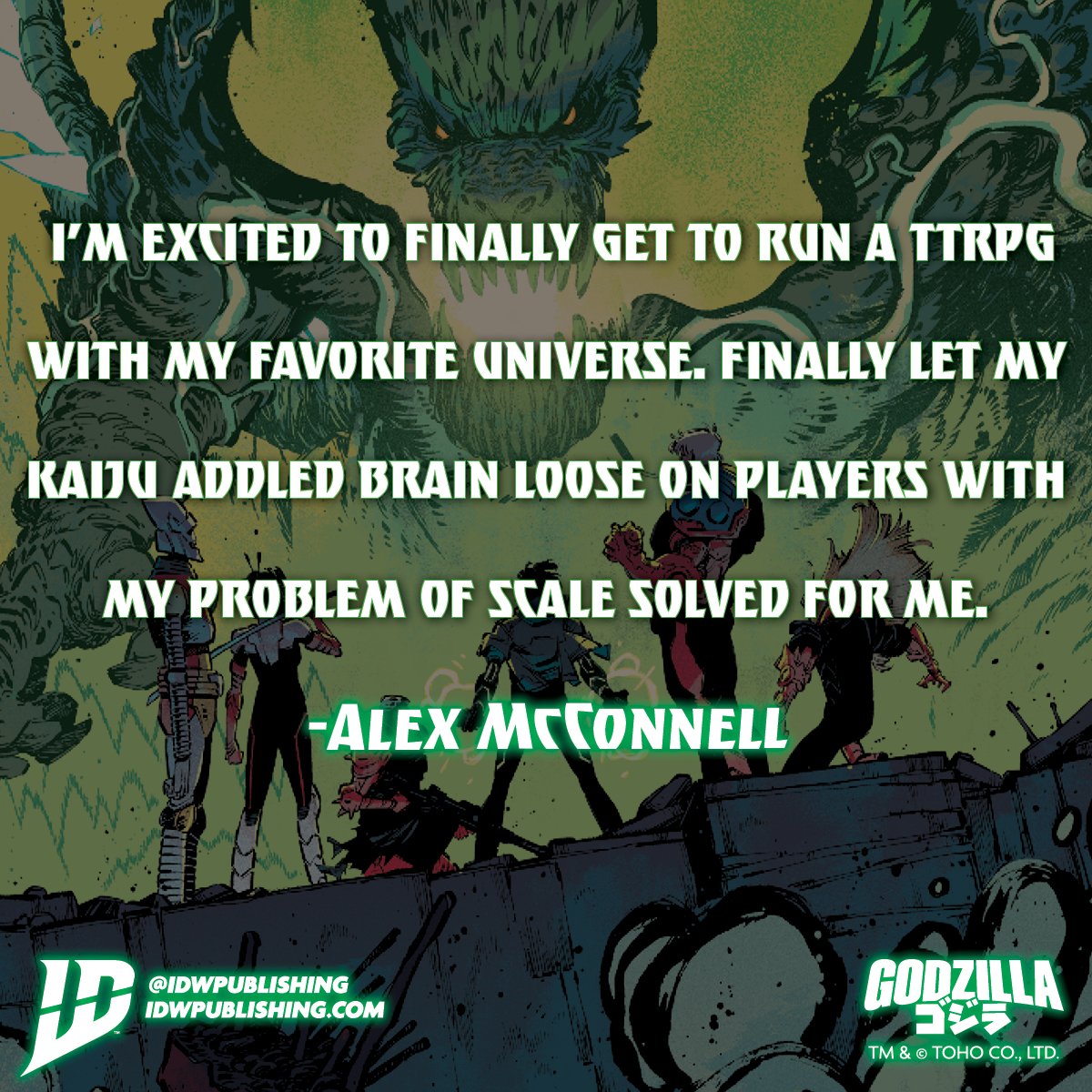 IDWPublishing's tweet photo. We tested out some players & they're more than excited for the first official #GodzillaRPG!
If you love #kaiju, the #GodzillaKaiSeiEra comics, or something all your friends can play, think about the #GodzillaTheRoleplayingGame.
Find out more: https://t.co/2ktFqKzVef
#Godzilla https://t.co/0461Wf67ug