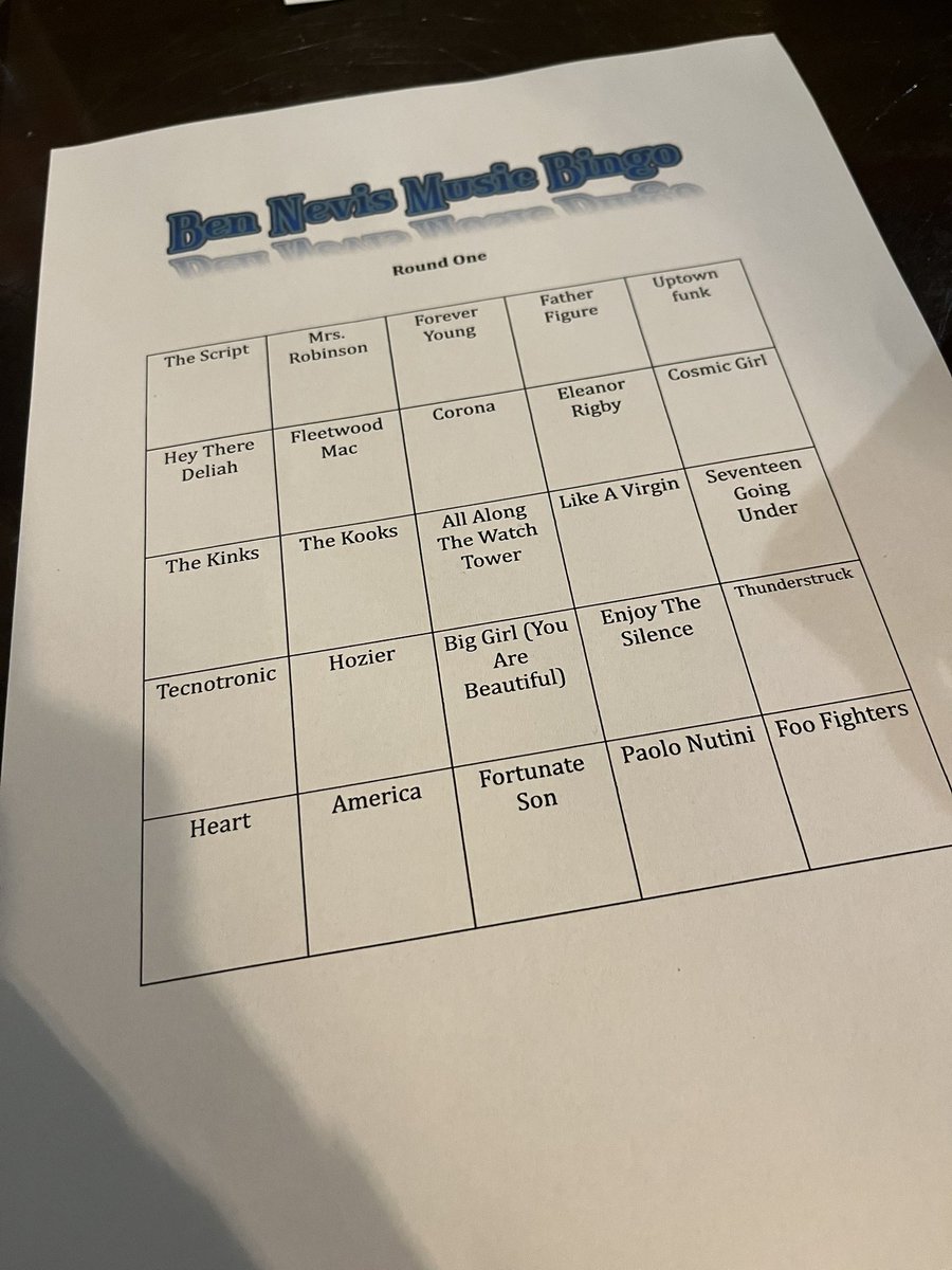Christiebubble's tweet photo. Music bingo night! https://t.co/GkEVuXXSbw