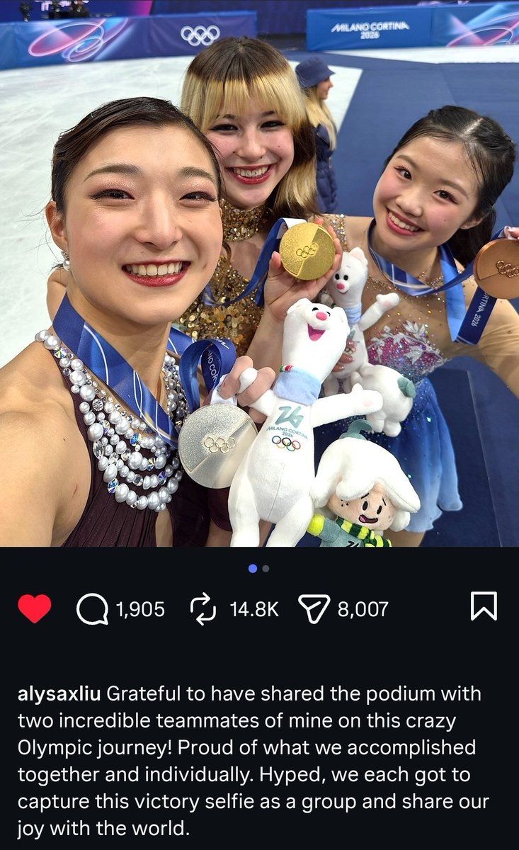 alysa called kaori and ami her teammates im sobbing 😭 🩷🩷🩷