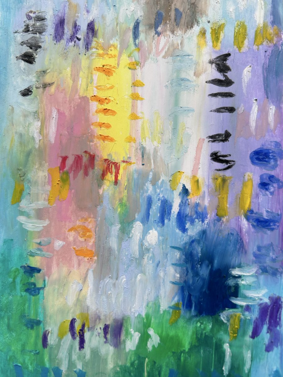 ハガキにダイソーメタリックソフトクレヨン、モンマルテオイルパステル