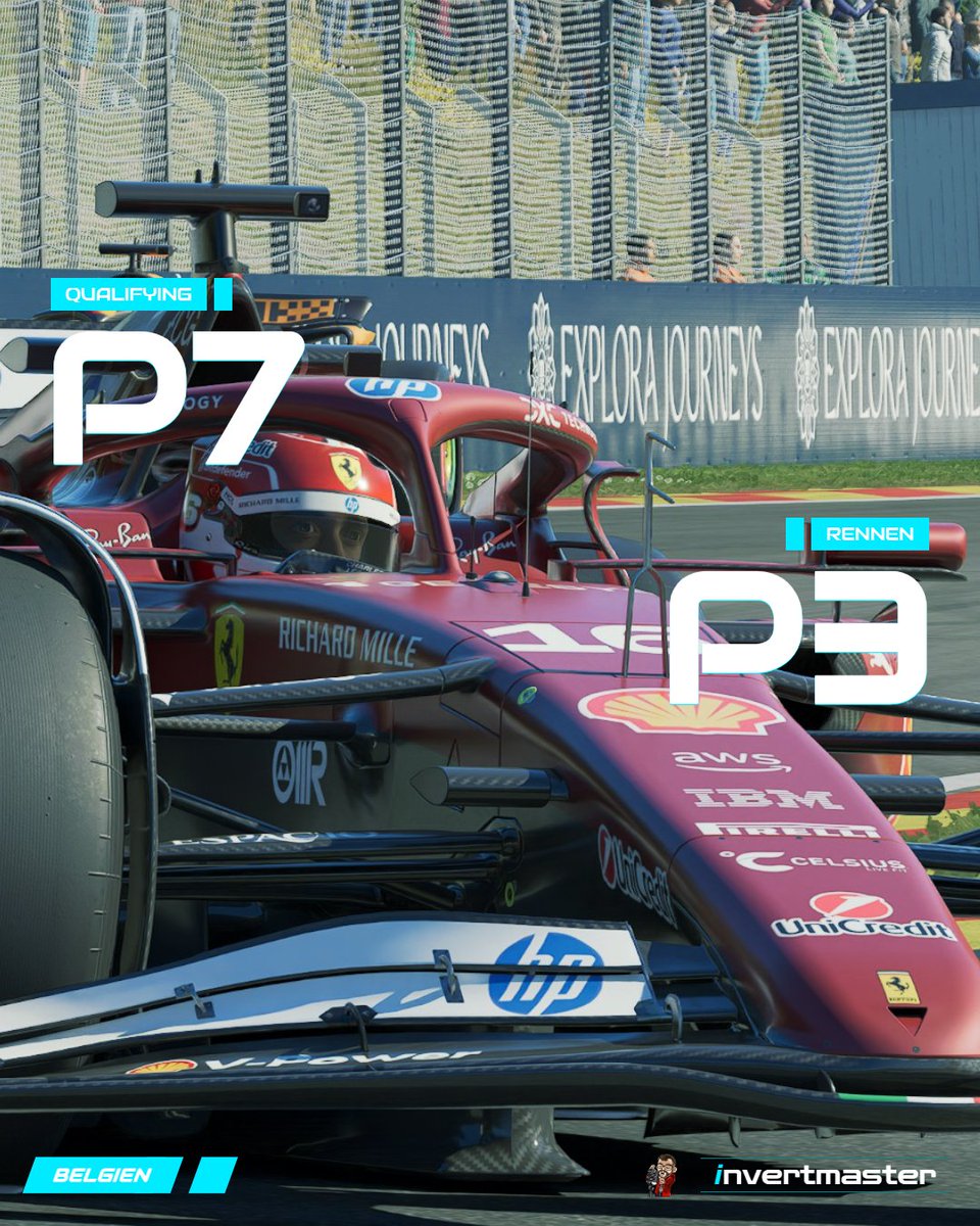 Eine Strecke, die er liebt. Ein Ziel, das lockt. Kommt <a href="/invertmaster/">invertmaster</a> heute in die Top 10?

#GloriaWM #BelgianGP 🇧🇪 #F1 #F125