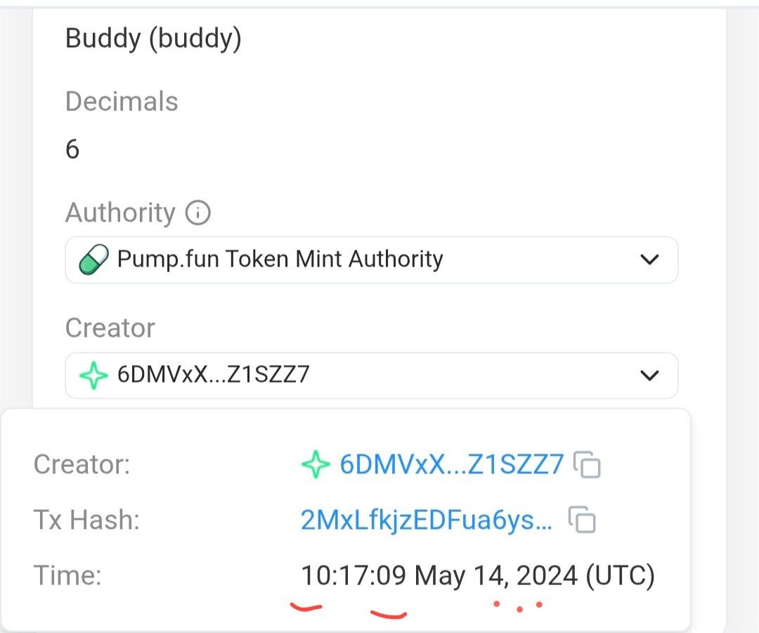 Check the timestamp on $buddy being deployed

Now see this RK post (below)

Buddy time stamp - 12 numbers
Roaring kitty post -  numbers 8

All 8 numbers are in the buddy time stamp and 5 of them are in exact sequence

Coincidence you say? Lol

x.com/i/status/18647…