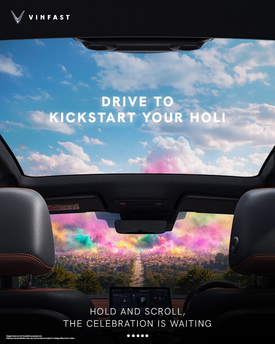 VinFastIN's tweet photo. Pull up to a celebration filled with colours and your loved ones.
Happy Holi 🌈
#VInFastIndia #HappyHoli #ColorfulHoli #FestivalOfColors https://t.co/uBVA83DR9V