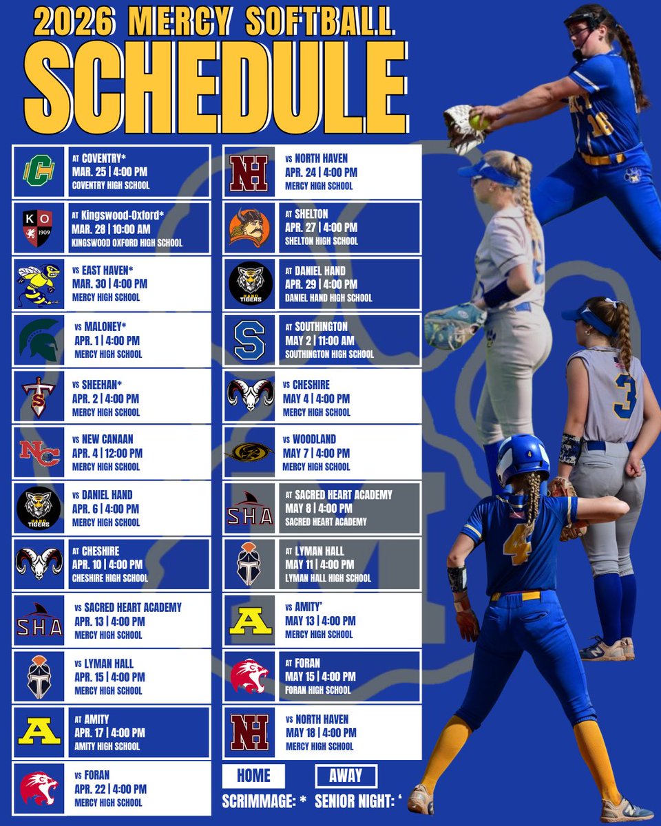 CoachKasHoag's tweet photo. Mercy’s 2026 Spring Softball schedule is finally here! ⬇️⬇️⬇️ https://t.co/bfBlWauX4J