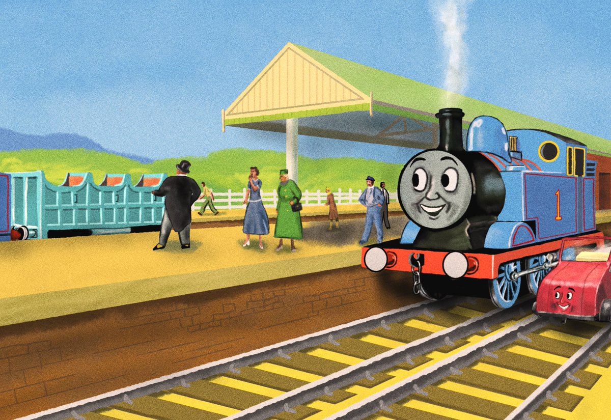 Chuckpro1211's tweet photo. Happy Birthday Sir!🚂  🎉 

Recreated this story in the style of John T. Kenney. https://t.co/ma1h6BlvER