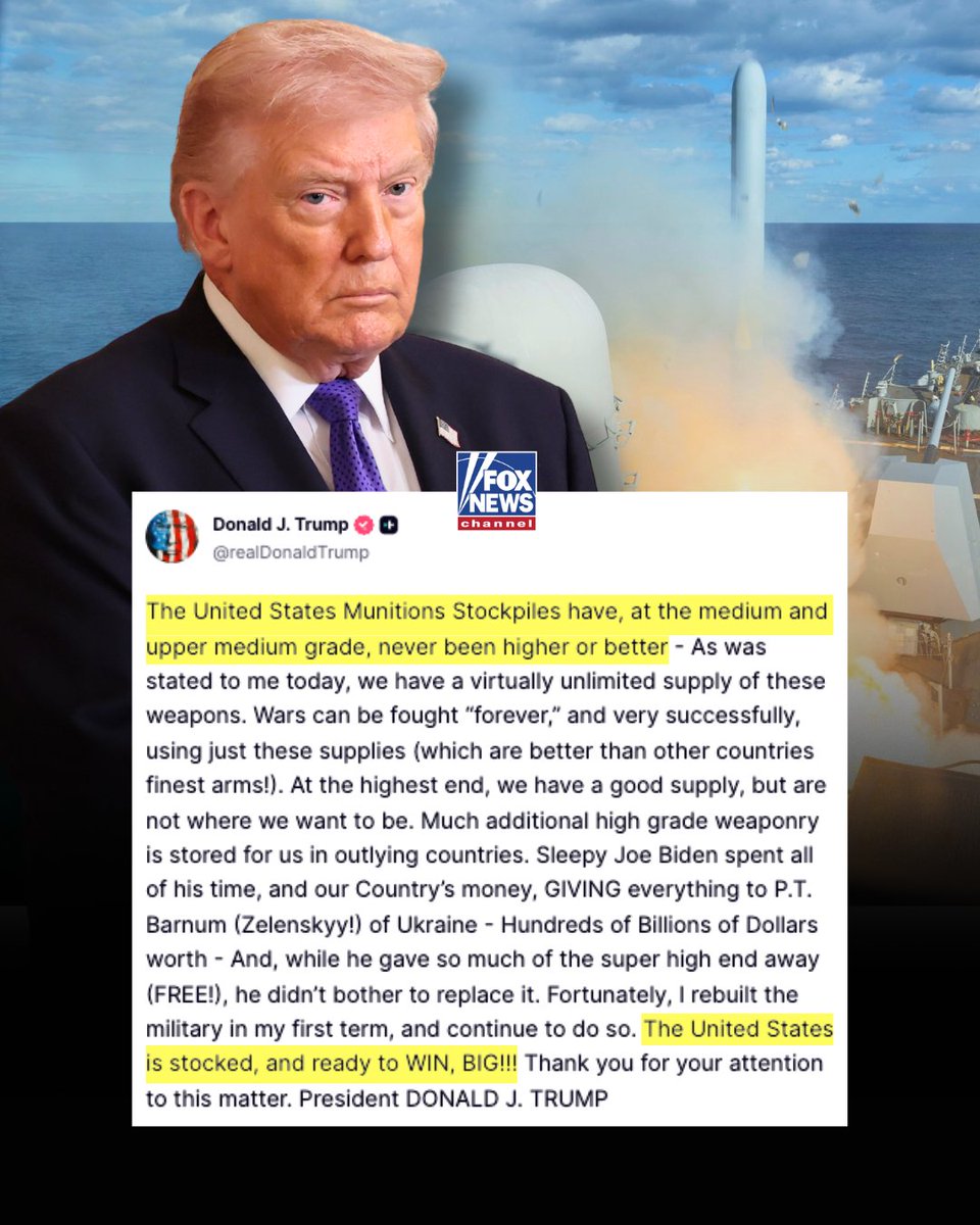 NEVER BEEN BETTER': President Trump addresses the status of America’s military stockpile amid Operation Epic Fury in Iran
Follow 👉 <a href="/QTrumpNews2/">Barron Trump Q</a>