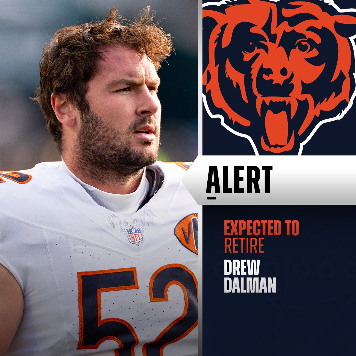 Bears C Drew Dalman expected to retire. (via <a href="/RapSheet/">Ian Rapoport</a>)