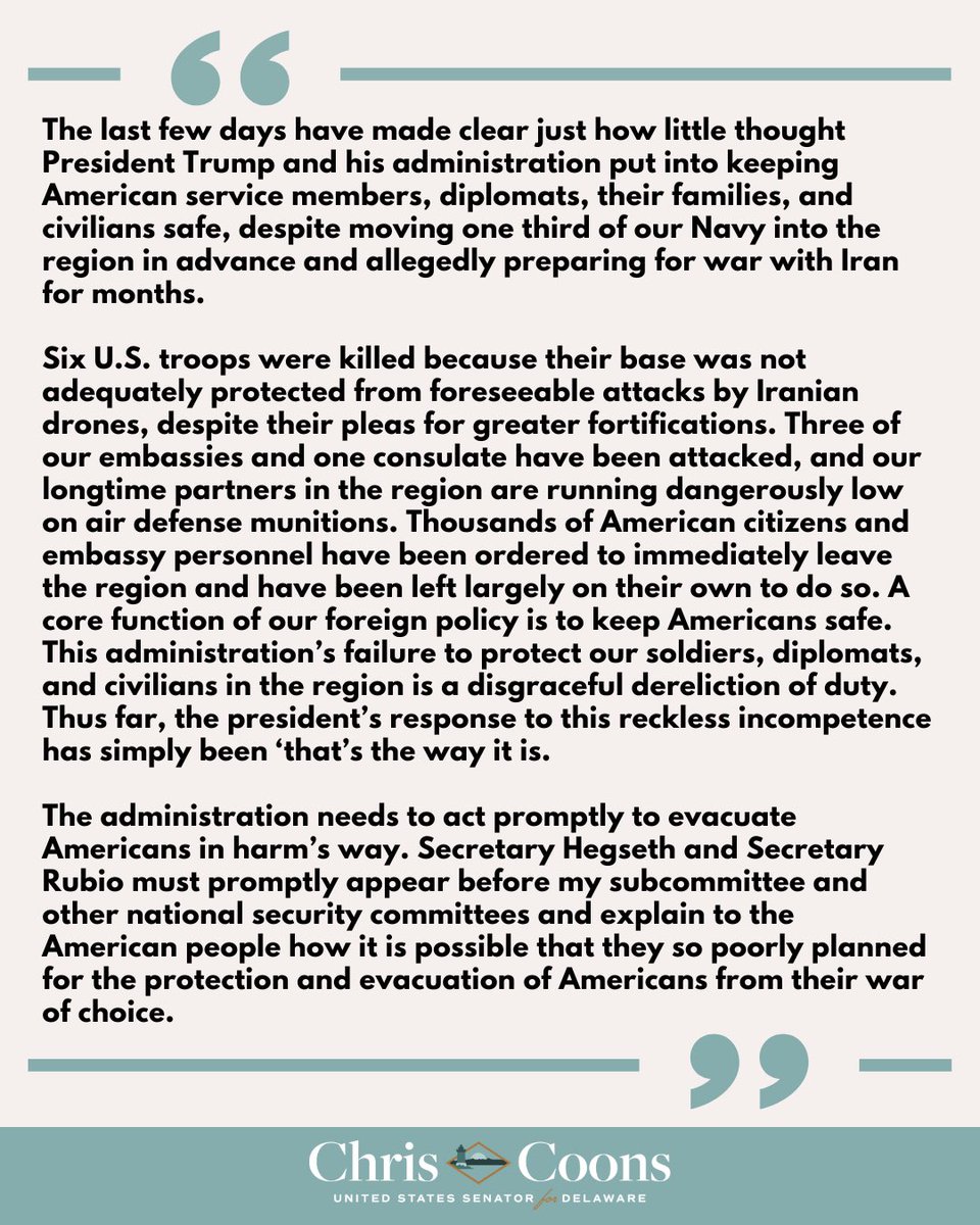 Senator Chris Coons tweet media