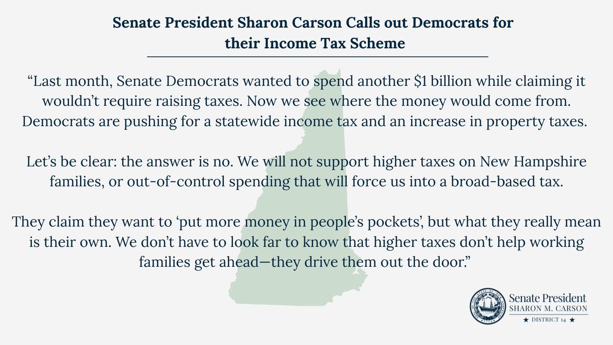 NH Senate President Sharon Carson tweet media