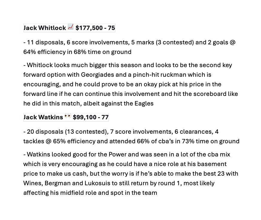 OnThePineX's tweet image. Port Adelaide SuperCoach relevant player reviews: 

Zak Butters &amp;amp; Connor Rozee 🔥
Jason Horne-Francis &amp;amp; Dante Visentini ✅ 
Todd Marshall &amp;amp; Jack Whitlock 📈
Jack Watkins 👀

#SuperCoach #AFL #PortAdelaide