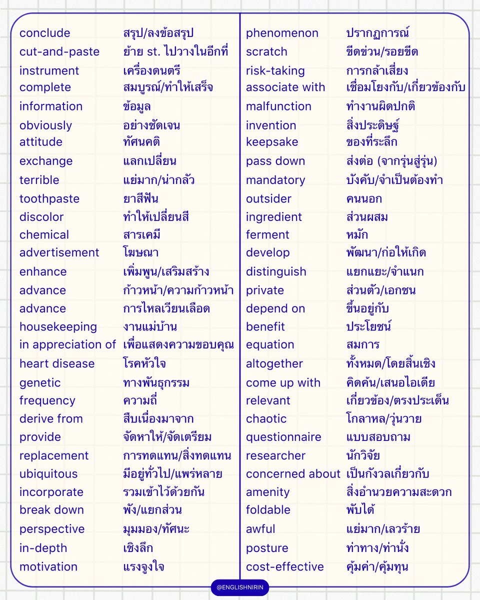 💕เร่งเครื่องแบบติด speed x3
กับ Vocab A-Level Eng ย้อนหลัง 3 ปี🩰✨
.
🥨 ติว TGAT ENG &amp; A-Level ENG อัพคะเเนน 80-90+
อัพคะแนนปัง ๆ กับพี่หมอนิริน : <a href="/englishnirin/">TGAT & A-LEVEL ENG - พี่หมอนิริน #DEK69 70 71</a>
.
🥨 ติวฟรีใน Youtube พี่หมอนิริน ข้อสอบเก่า ปูพื้นฐาน
สอน Vocab เสิร์ช “English Nirin” ได้เลย
.
#DEK69 #TCAS69