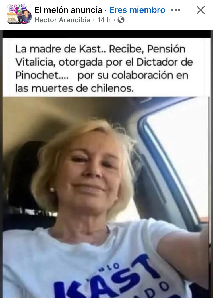 Comunistas qliaos enfermos, la mamá de José Antonio Kast falleció en 2015, levantan mentiras estos conchas de su madre