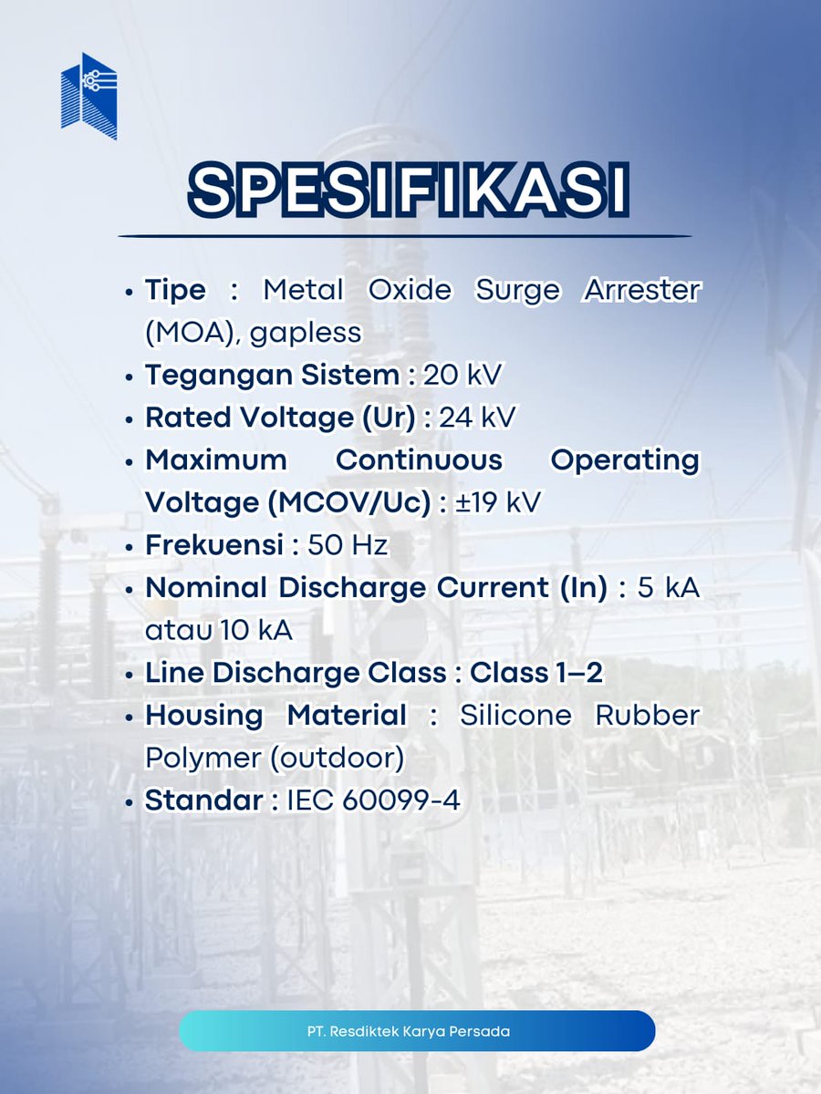 resdiktek_karya's tweet image. Perlindungan jaringan listrik dimulai dari pencegahan yang tepat, dan Lightning Arrester hadir sebagai solusi penting untuk mengamankan sistem distribusi dari lonjakan tegangan akibat petir, melindungi transformator.

#ResdiktekKaryaPersada #LightningArrester #DistribusiListrik