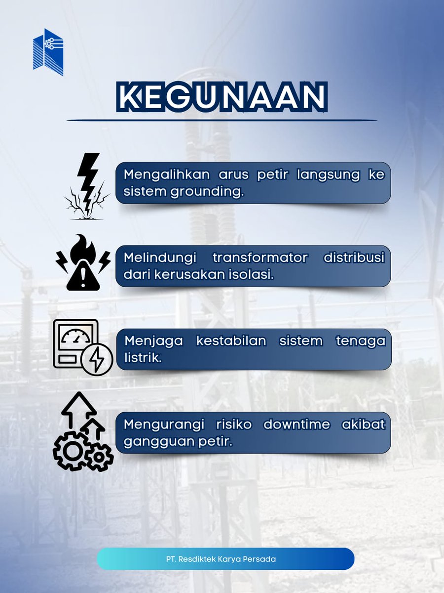 resdiktek_karya's tweet image. Perlindungan jaringan listrik dimulai dari pencegahan yang tepat, dan Lightning Arrester hadir sebagai solusi penting untuk mengamankan sistem distribusi dari lonjakan tegangan akibat petir, melindungi transformator.

#ResdiktekKaryaPersada #LightningArrester #DistribusiListrik