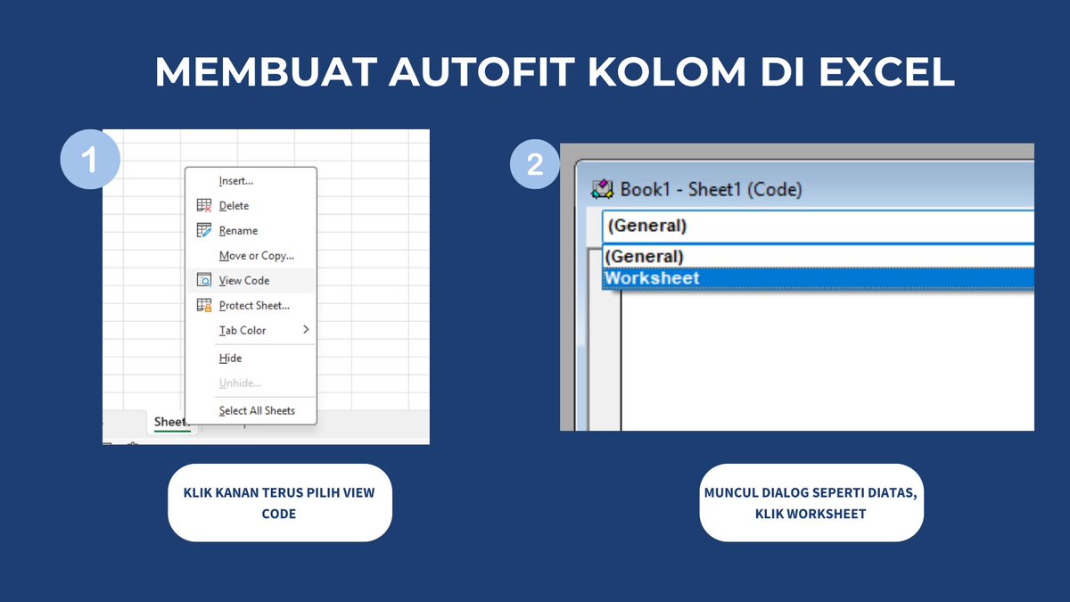 americanona02's tweet photo. ''Tarik kolom manual? Double click? Ketinggalan zaman!" . Biar kelihatan lebih pro, bikin Excel kamu jadi auto-pilot. Setiap kamu ngetik, kolomnya bakal melebar sendiri secara otomatis. Cukup klik kanan di nama Sheet, pilih View Code, dan masukkan mantra ini: Cells.EntireColumn.AutoFit . Jadi dehhhh, langsung rapi deh. Semoga bermanfaat 😍😍